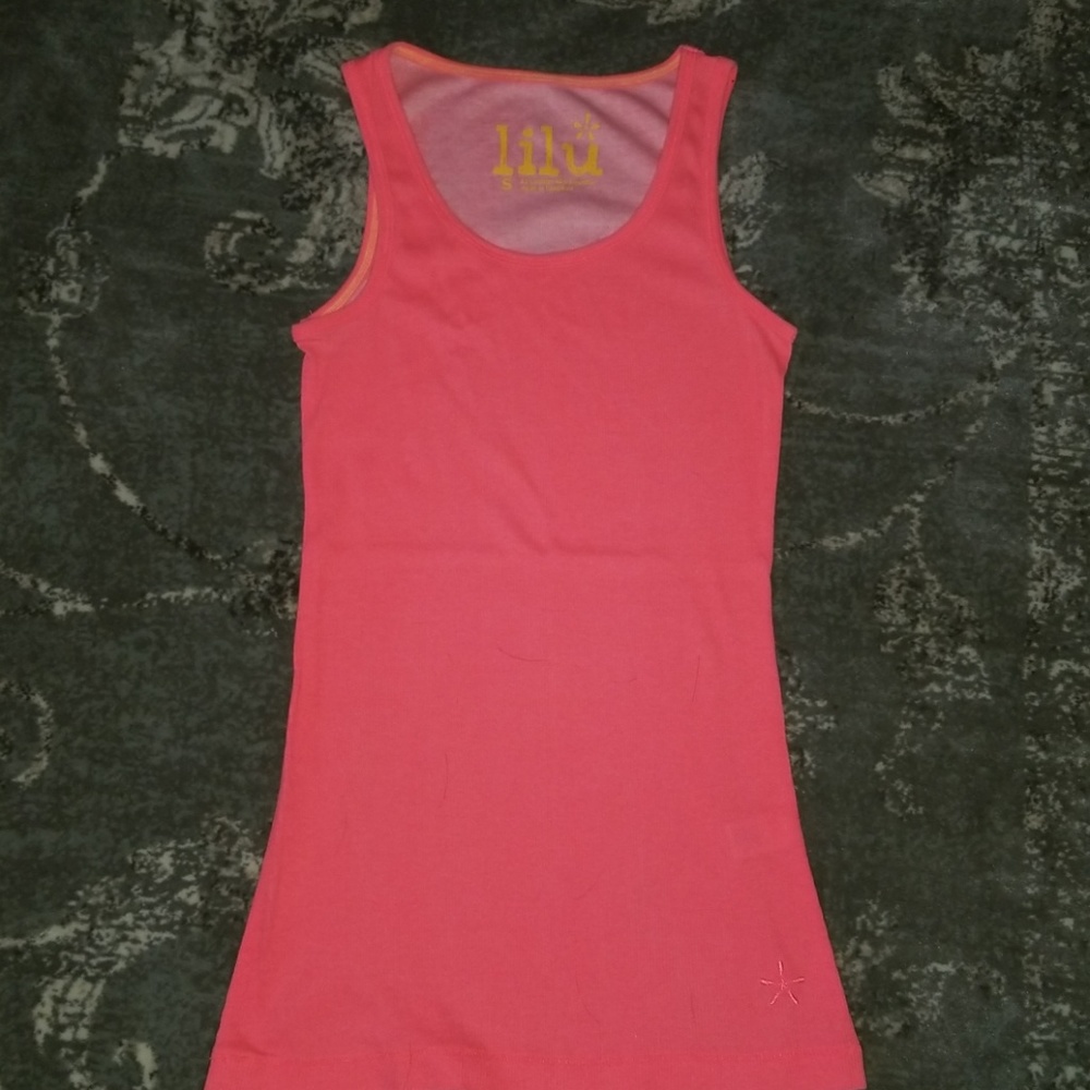 Pacsun Lilu neon coral ribbed tank-small